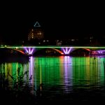 technische Lichtprobe für die Stadtbrücke Schwedt/Oder