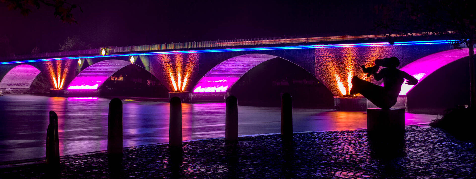 Beleuchtung der Stadtbrücke Schwedt/Oder