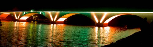 Einweihung der illuminierten Stadtbrücke Schwedt/Oder