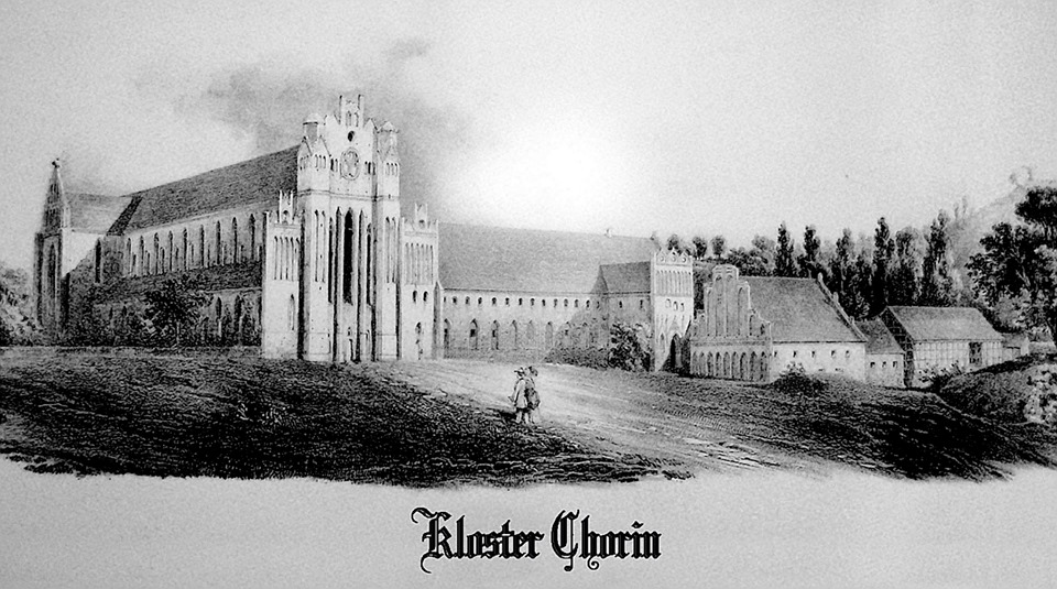 Das Bild zeigt eine Zeichnung des Kloster Chorin.